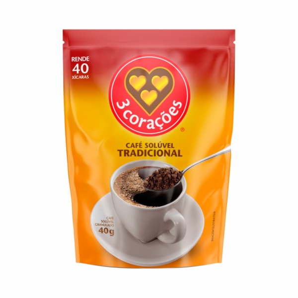 image Café Solúvel 40G 3 Corações Refil