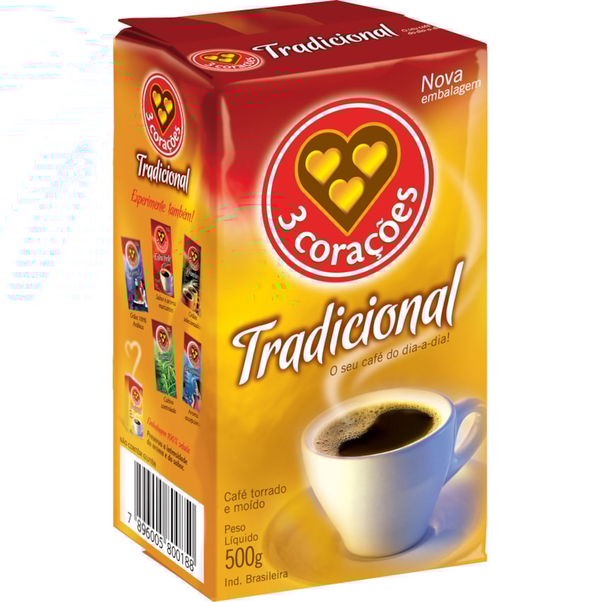 image CAFE TRADICIONAL 500G 3 CORACOES VACUO