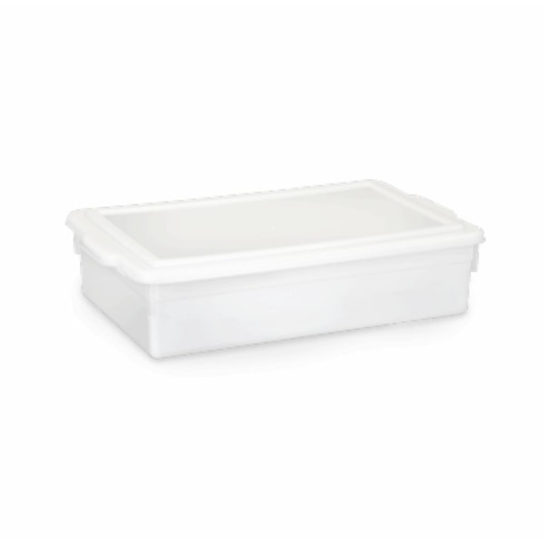 image Caixa Plástica Retangular Com Tampa Branca 16,5Lt 54,4 X 33,8 X 13,2Cm Biopratika Ref. 0630