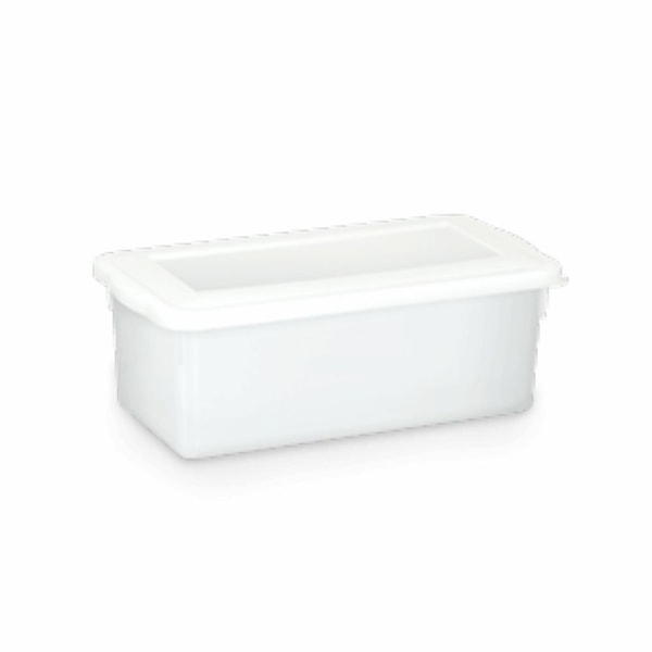 image Caixa Plástica Retangular Com Tampa Branca 5Lt 33,7 X 17 X 12,8Cm Biopratika Ref. 0510