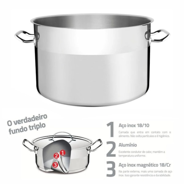 image Caldeirão Inox Profissional Tramontina