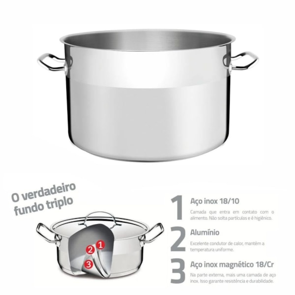 image Caldeirão Inox Profissional Tramontina