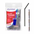 image Canudo Flexivel 20Cm X 6Mm Preto Strawplast 100Un
