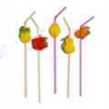 image Canudo Flexivel Frutas 6Mm Misto Strawplast 10Un