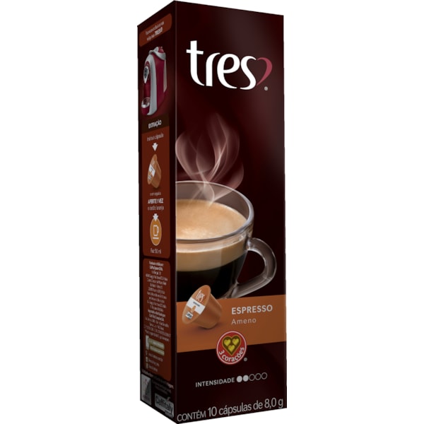 image Capsula Café Expresso Ameno 3 Corações 10Un