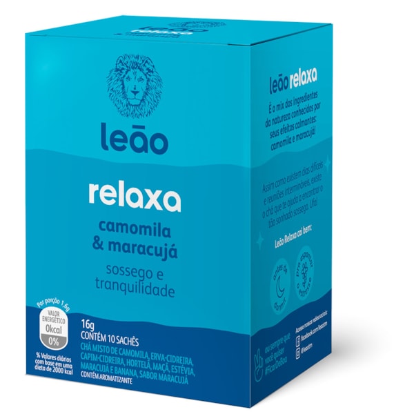 image Chá Camomila E Maracujá Leao Relaxa 10 Envelopes