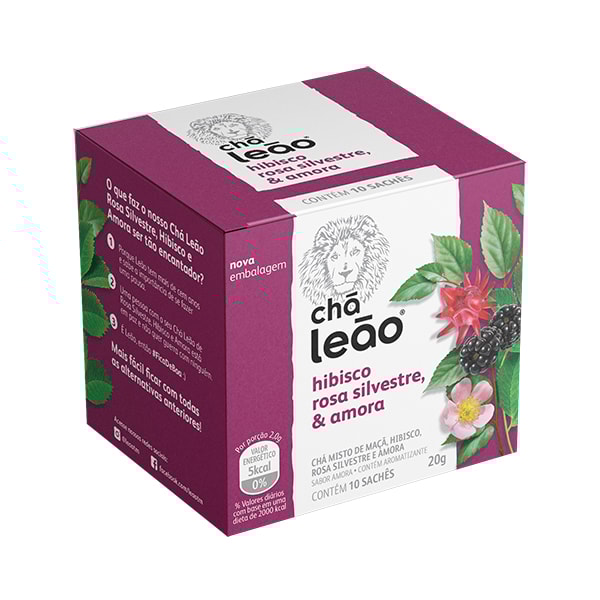 image Chá Hibisco, Rosa Silvestre E Amora Leao 10 Envelopes