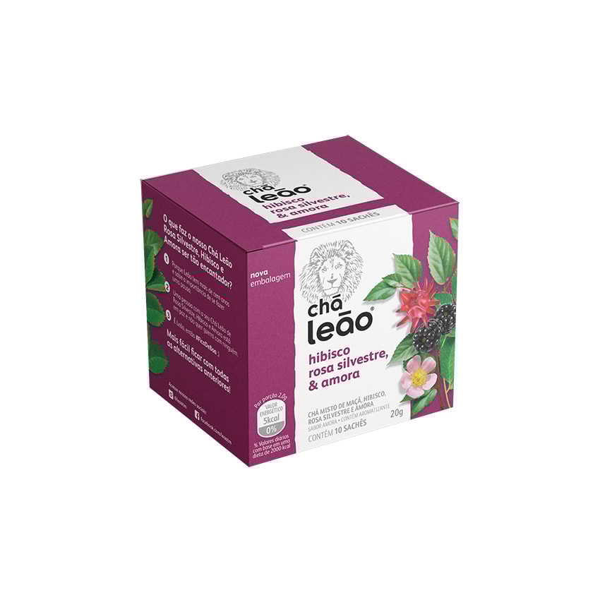 image Chá Hibisco, Rosa Silvestre E Amora Leao 10 Envelopes
