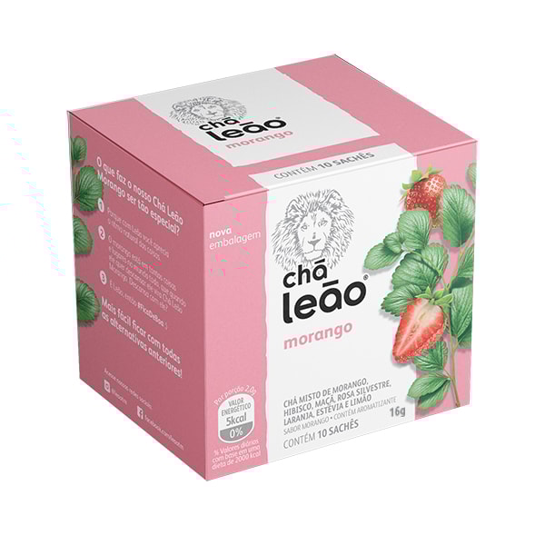 image Chá Morango Leao 10 Envelopes
