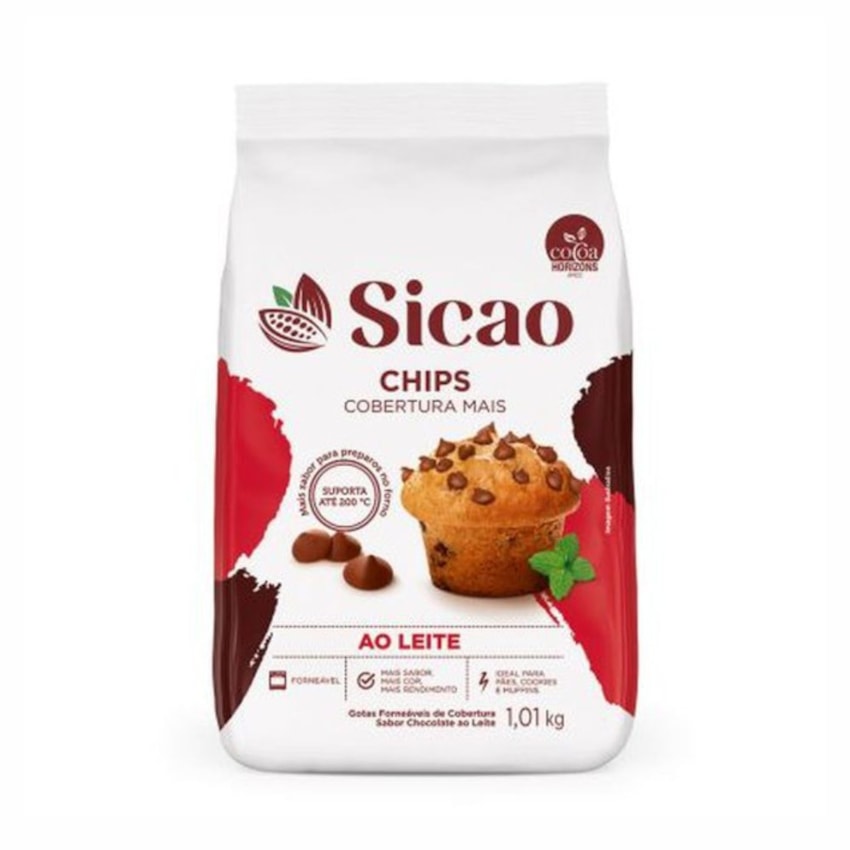 image Chips Forneável Cobertura Chocolate Ao Leite Sicao Mais 1,01Kg