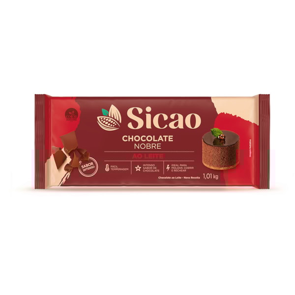 image Chocolate Ao Leite Barra 1,01Kg Sicao Nobre