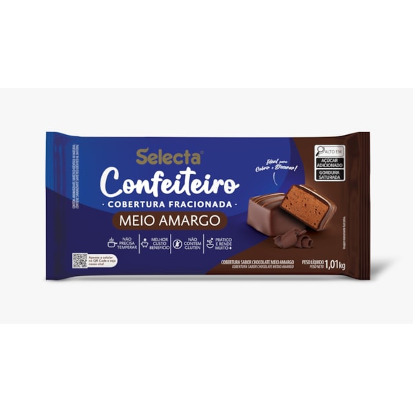 image Chocolate Meio Amargo Barra 1,01 Kg Confeiteiro Mix