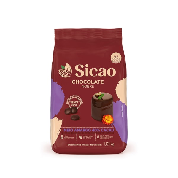 image Chocolate Meio Amargo Gotas 1,01Kg Sicao Nobre