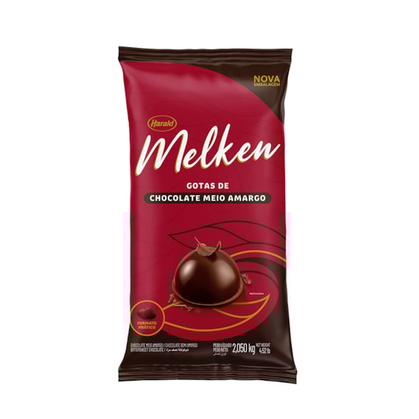 image Chocolate Meio Amargo Gotas 2,05Kg Melken Harald