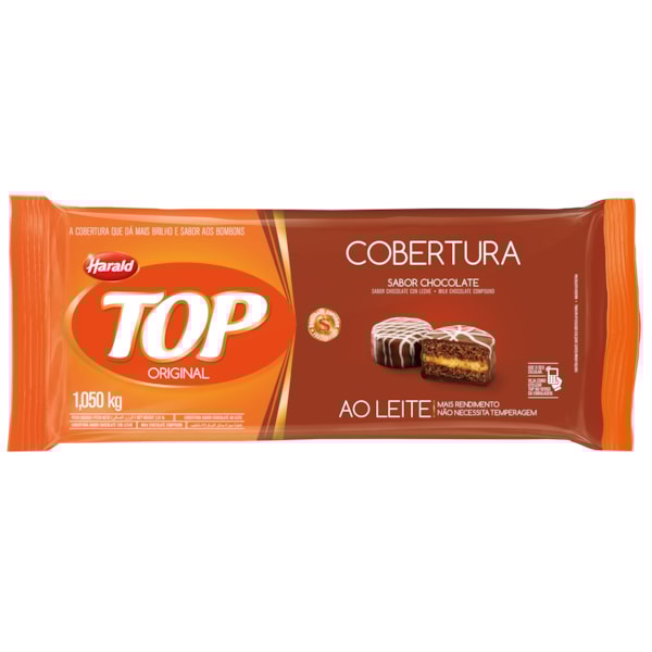 image Cobertura Chocolate Ao Leite Barra 1,01Kg Top Harald