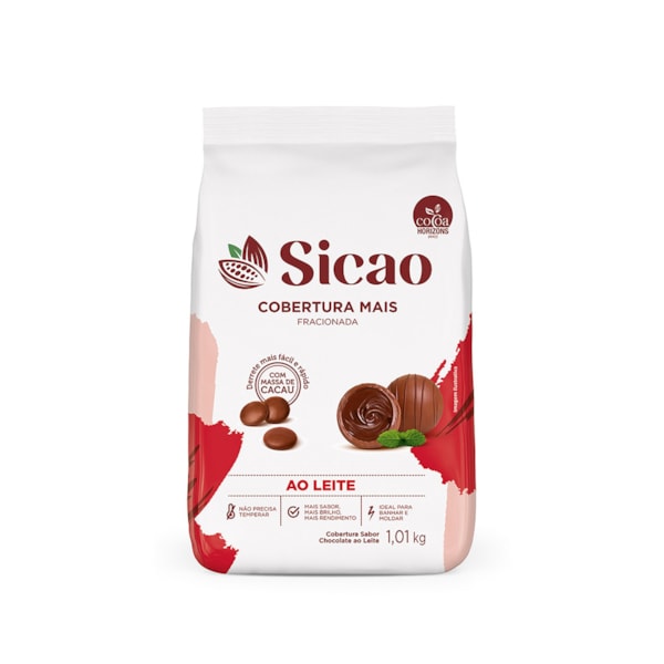 image Cobertura Chocolate Ao Leite Gotas 1,01Kg Sicão Mais