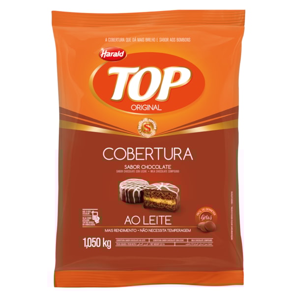 image Cobertura Chocolate Ao Leite Gotas 1,01Kg Top Harald