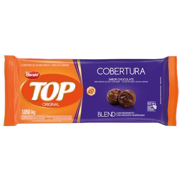 image Cobertura Chocolate Blend Barra 1,01Kg Top Harald