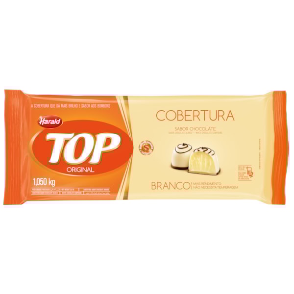 image Cobertura Chocolate Branco Barra 1,01Kg Top Harald