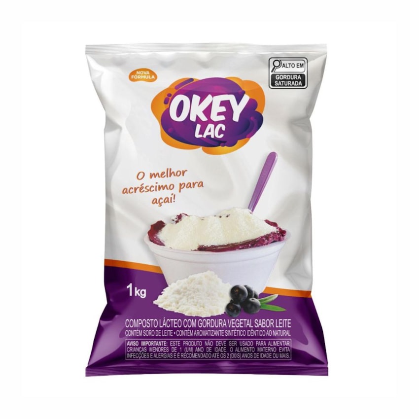 image Cobertura Em Pó Sabor Leite P/ Açaí Okey Lac 1Kg
