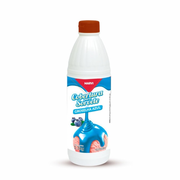 image Cobertura P/Sorvete Groselha Azul Marvi 1,3Kg