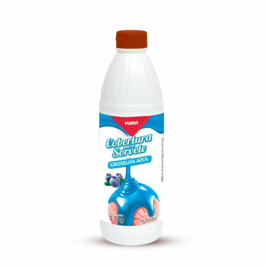 image Cobertura P/Sorvete Groselha Azul Marvi 1,3Kg