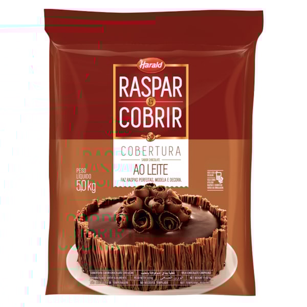 image Cobertura Raspar E Cobrir Chocolate Ao Leite Barra 5Kg Harald