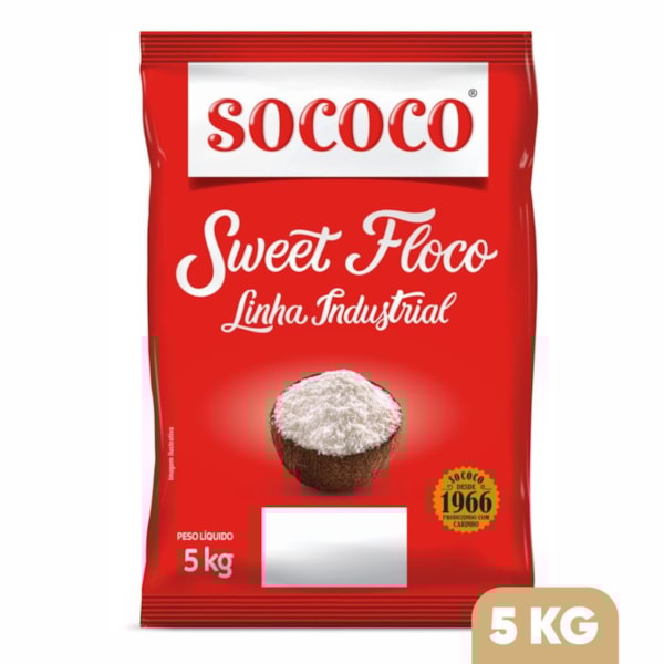 image Coco Flocos 5Kg Úmido E Adoçado Sweet Floco Sococo