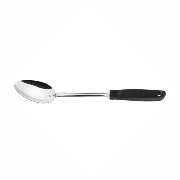 image Colher De Arroz Aço Inox Cabo Preto 33Cm Tramontina Un De 120Gr