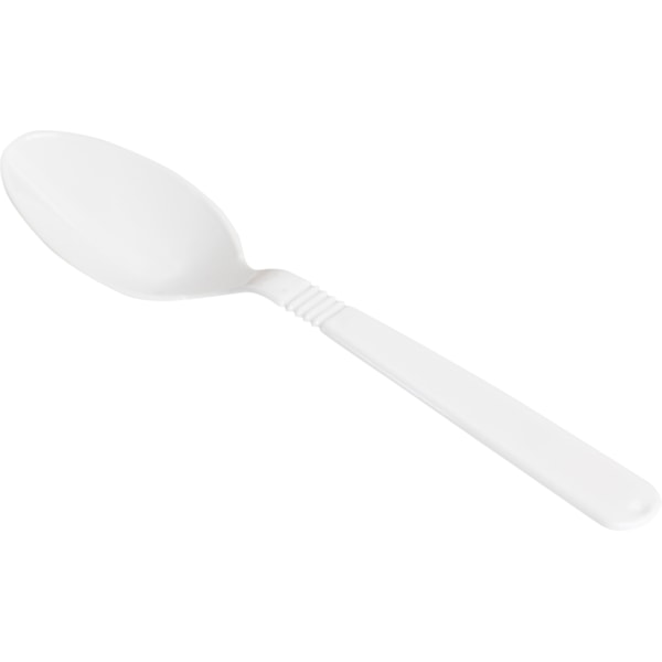 image Colher Descartável Refeição Forte Branca Strawplast 500 Un