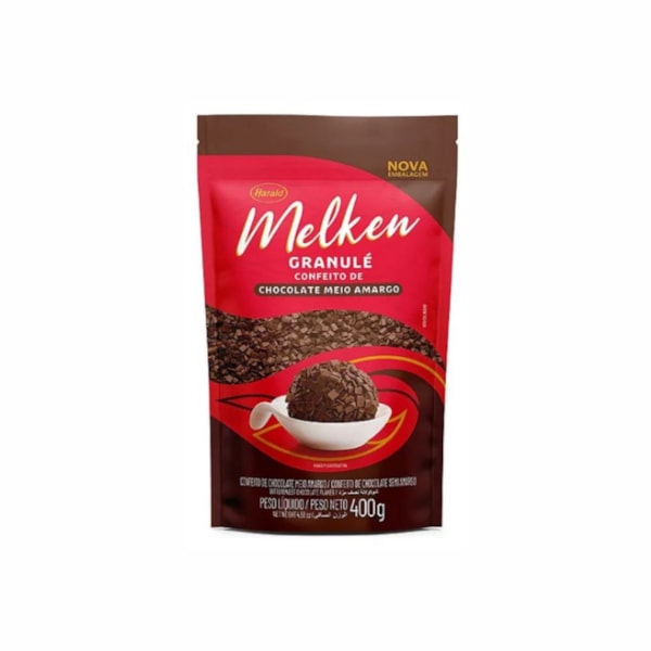image Confeito De Chocolate Meio Amargo 400G Granule Melken Harald