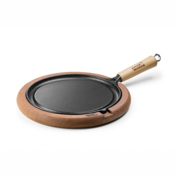 image Conjunto Bifeteira Redonda 24Cm E Suporte De Madeira 29Cm Fumil