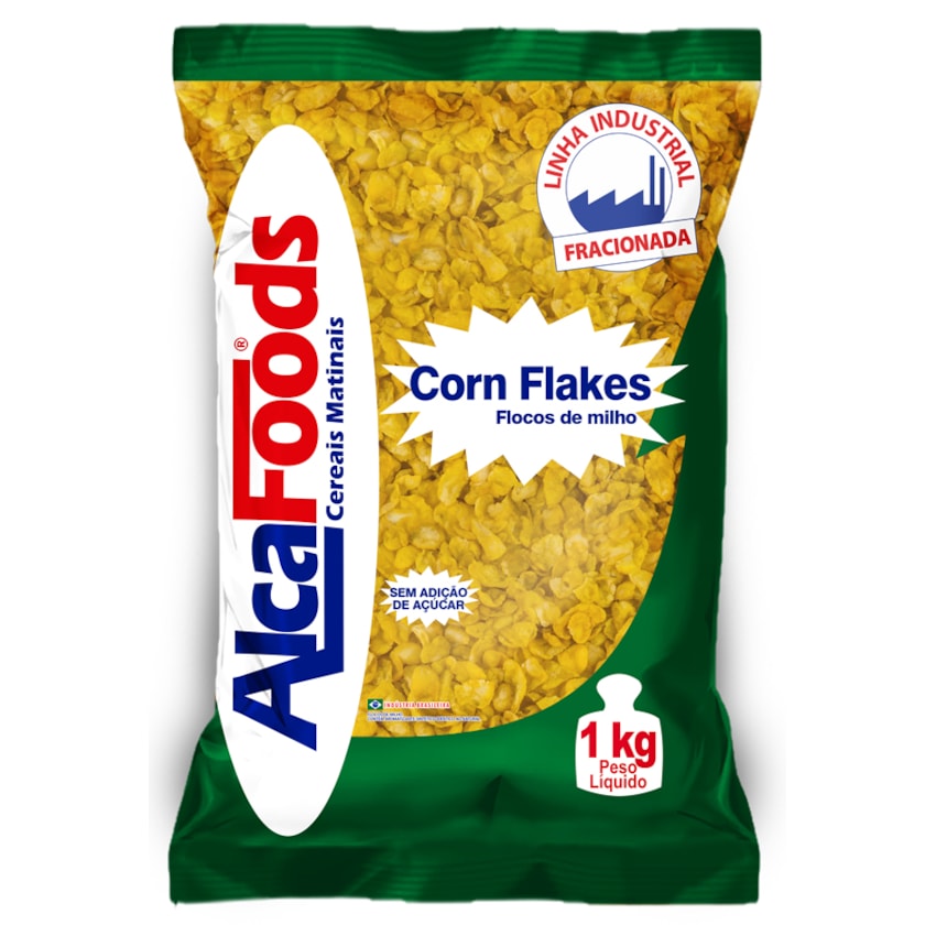 image Corn Flakes Flocos De Milho Sem Açúcar Alcafoods 1Kg