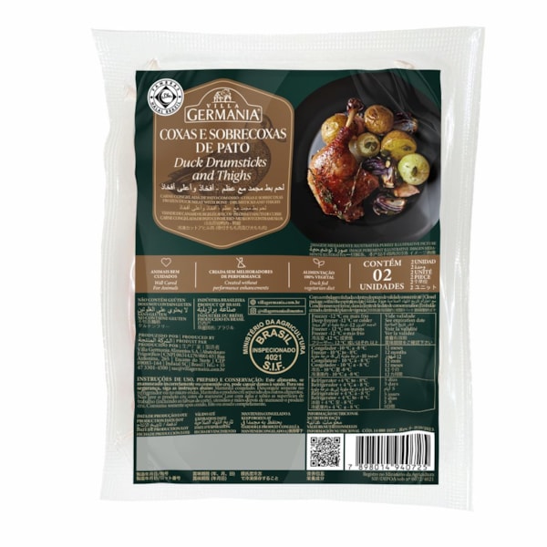 image Coxa E Sobrecoxa De Pato Com Osso Com Pele Villa Germânia Pacote Com 2 Unidades +/-500G