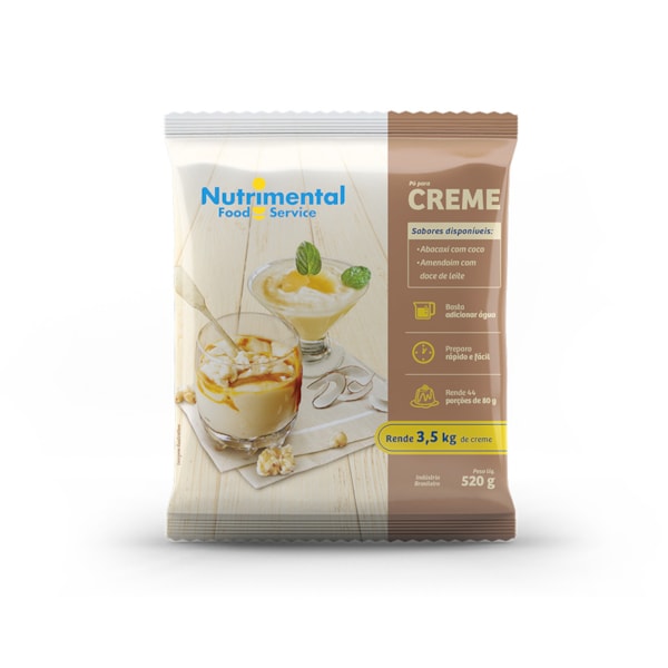 image Creme Com Leite Amendoim C/Doce Leite Nutrimental 520G Rende 44 Porções De 80Ml
