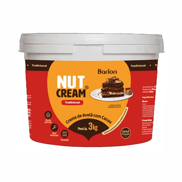 image Creme De Avela C/Cacau Nutcream Brasil Barion 3Kg