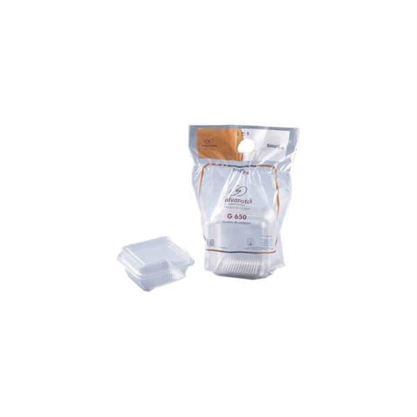 image Embalagem 1 Doce Quadrado Com Tampa 200Ml Galvanotek 10Un G650