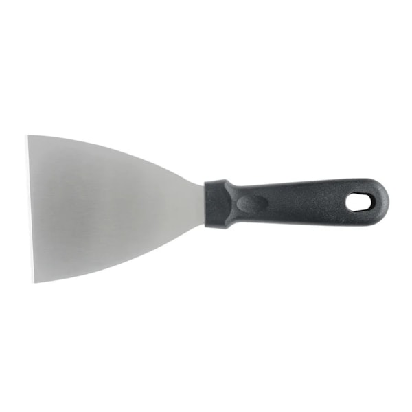 image Espatula Raspadora Prof Aço Inox c/ Cabo PP Preto 10 cm