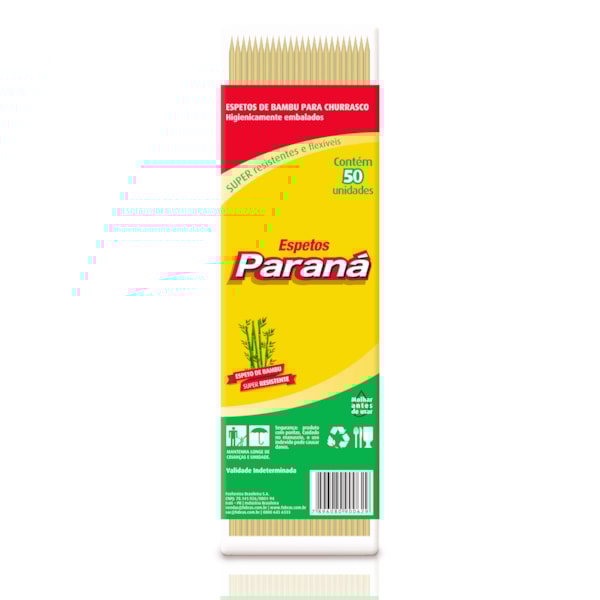 image Espeto De Bambu Paraná 25Cm 50Un