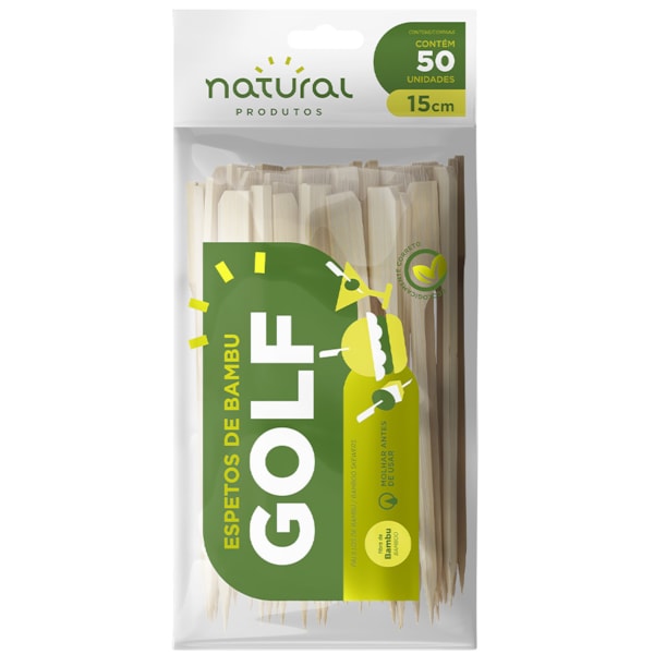 image Espeto De Bambu Tipo Golf 15Cm Natural 50Un