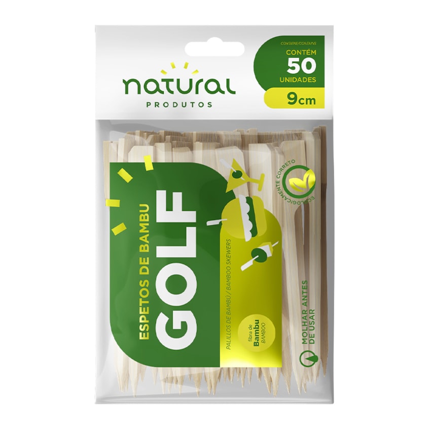 image Espeto De Bambu Tipo Golf 9Cm Natural 50Un