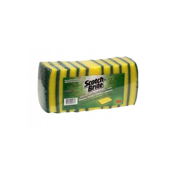 image Esponja Dupla Face Verde E Amarela 3M Scotch-Brite 10Un