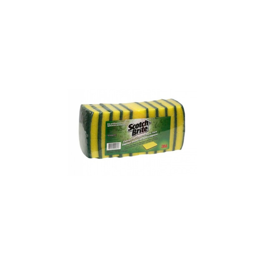 image Esponja Dupla Face Verde E Amarela 3M Scotch-Brite 10Un