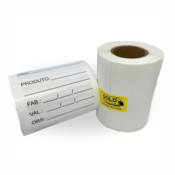 image Etiqueta Adesiva Bopp C/Nome Produto/Fabricação/Validade 60 X 40Mm 250Un