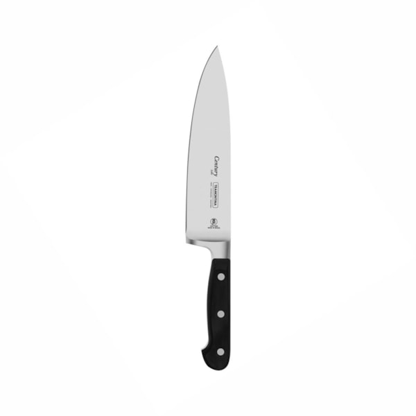 image Faca Chef 8 Pol Century Preto Tramontina Un De 260Gr