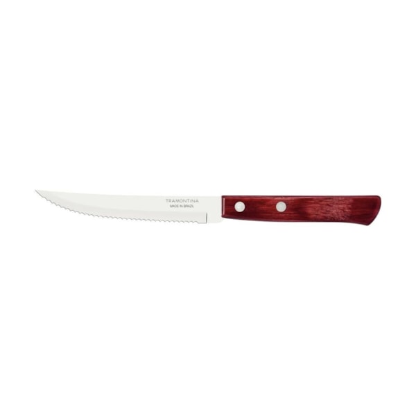 image Faca Churrasco 21Cm Madeira Vermelho Polywood Tramontina 12 Un 31Gr