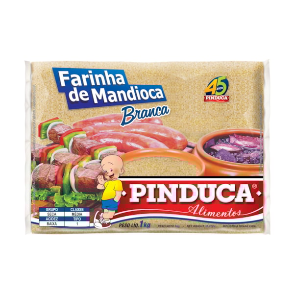 image Farinha Mandioca Branca Média 1 kg Plástico Pinduca