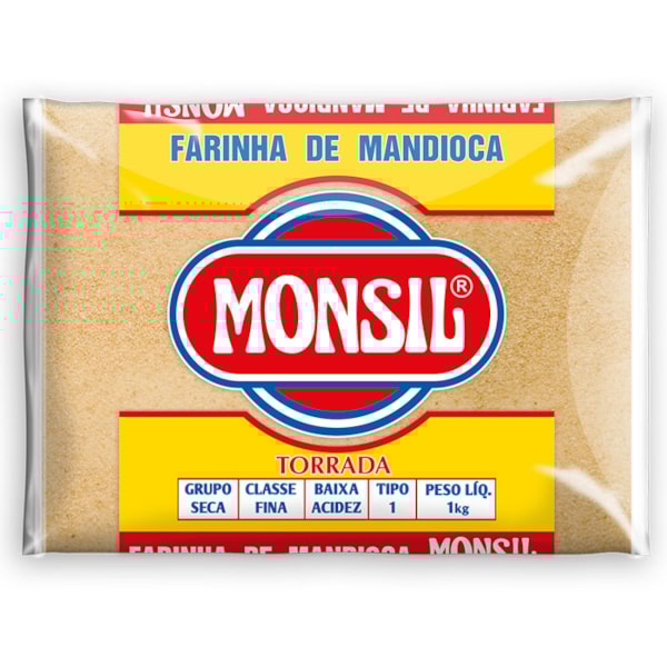 image Farinha Mandioca Torrada 1Kg Plástico Monsil