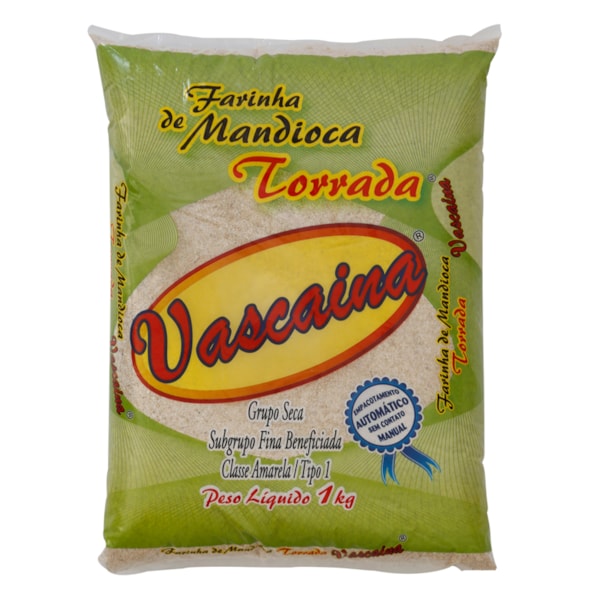 image Farinha Mandioca Torrada 1Kg Plástico Vascaína