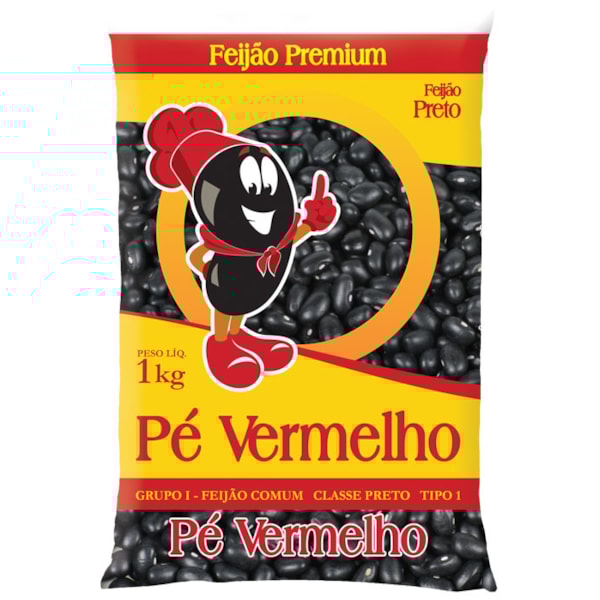 image Feijão Preto Pé Vermelho 1Kg
